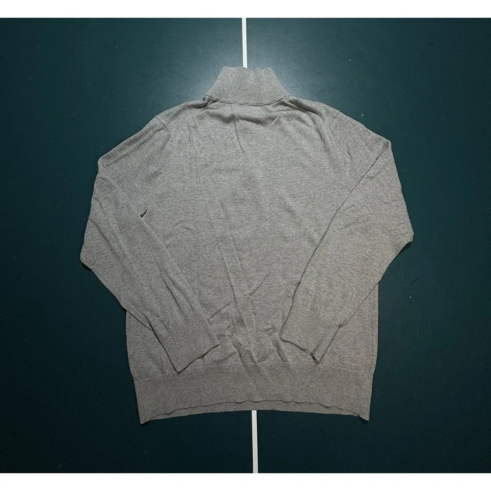 Banana Republic Sweater 1/4 Zip Mens Large Long Sleeve Pullover Mock Neck Gray‎